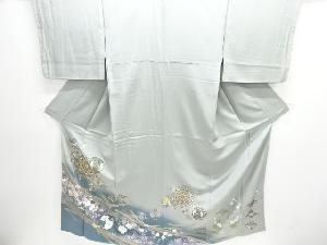 華紋に雪輪・花鳥模様刺繍一つ紋色留袖